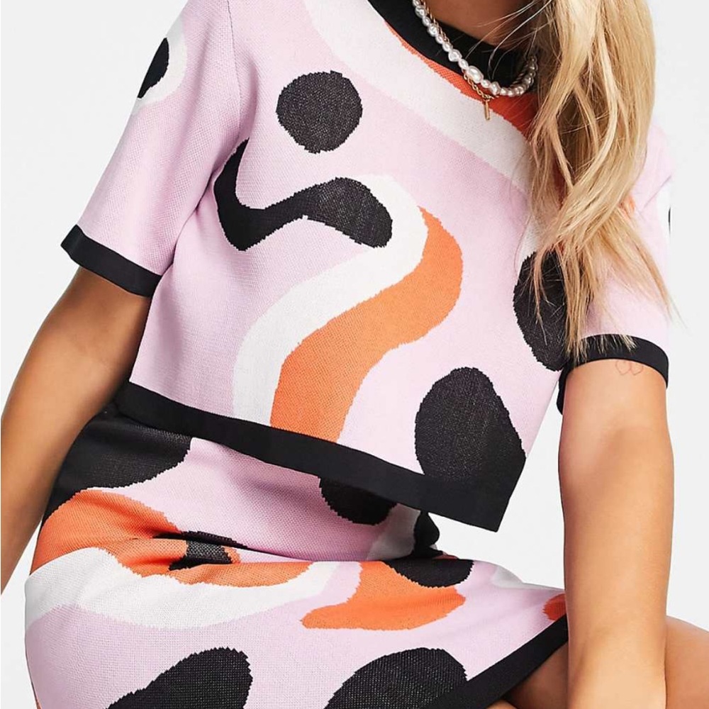 Trendy Multicolor Skirt Set